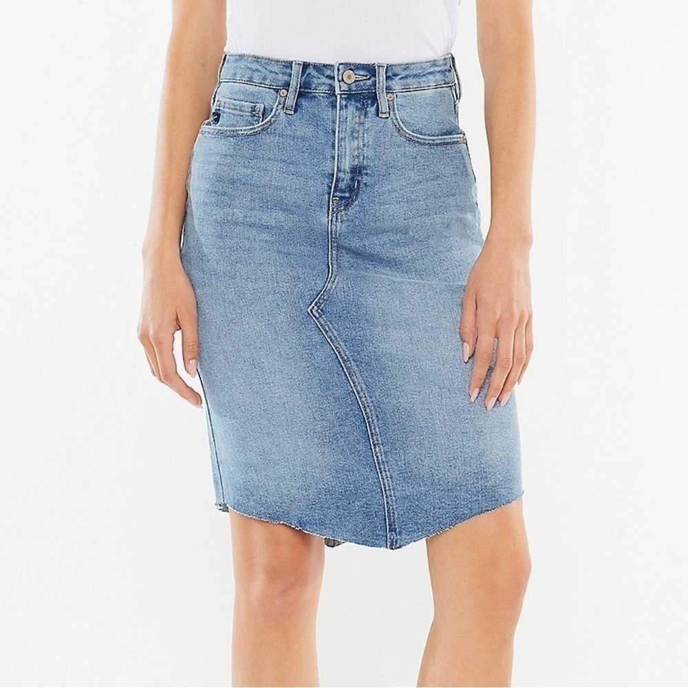 NWT KanCan™ Exclusively for Maurice’s Raw Hem High Rise Midi Skirt Sz 33 / 18